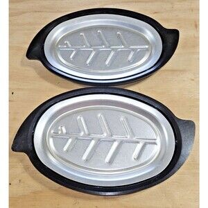 NORDIC WARE 310 Platter Sizzling Steak Server Set of 2 Platters kitchen grill
